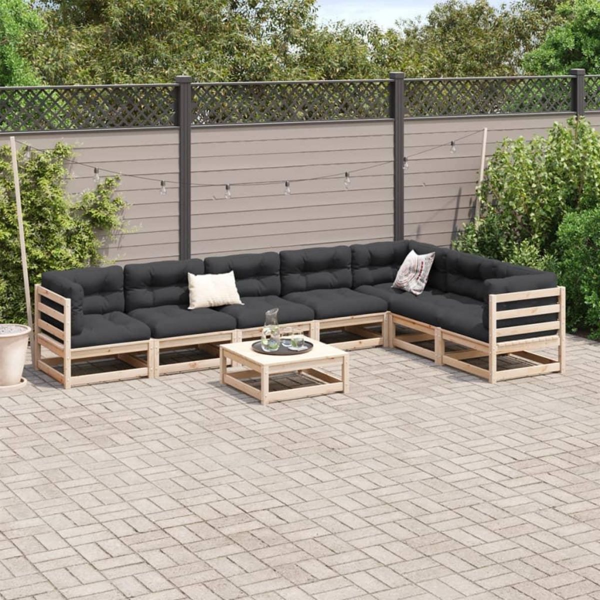 VIDAXL Salon de jardin 8 pcs bois de pin massif