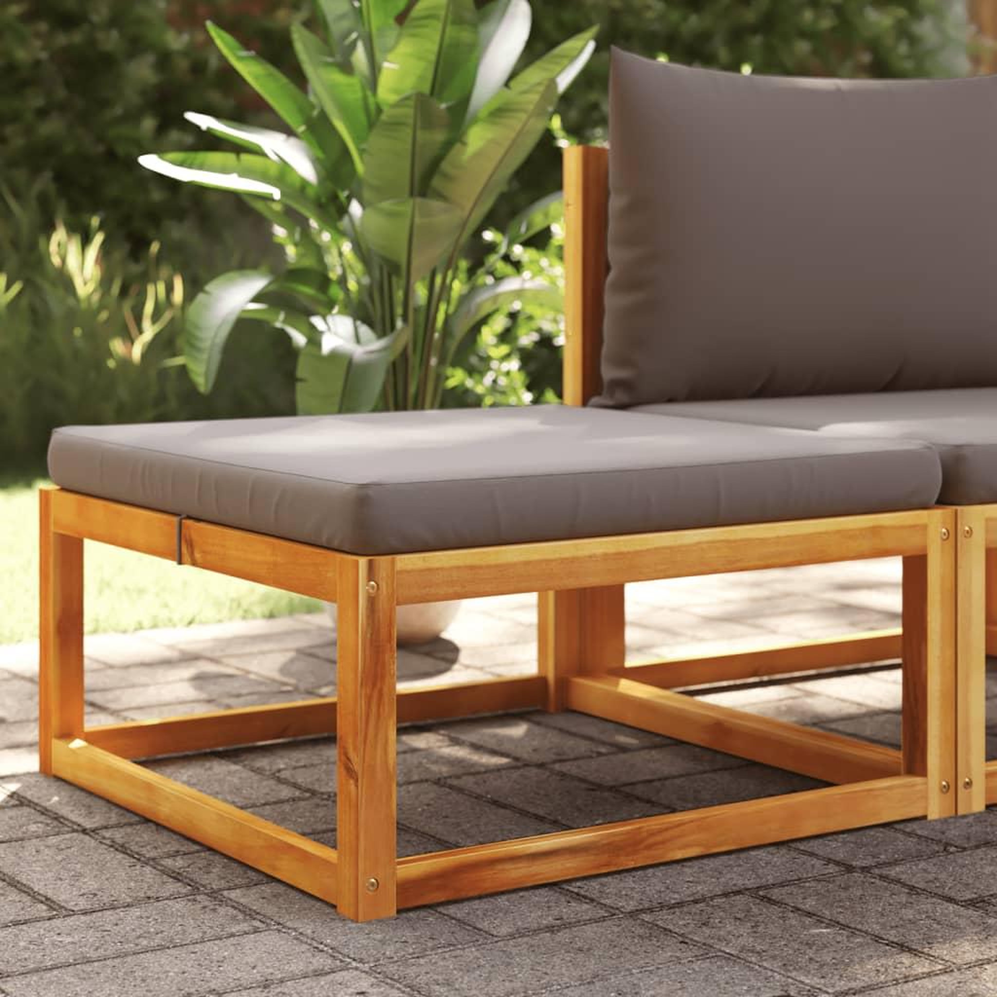 VIDAXL Repose-pied de jardin avec coussins bois massif d'acacia