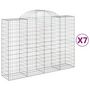 Voir la diapositive 2 : VIDAXL Paniers a gabions arques 7 pcs 200x50x140/160 cm Fer galvanise