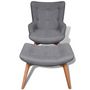 Voir la diapositive 5 : VIDAXL Fauteuil avec repose-pied gris tissu