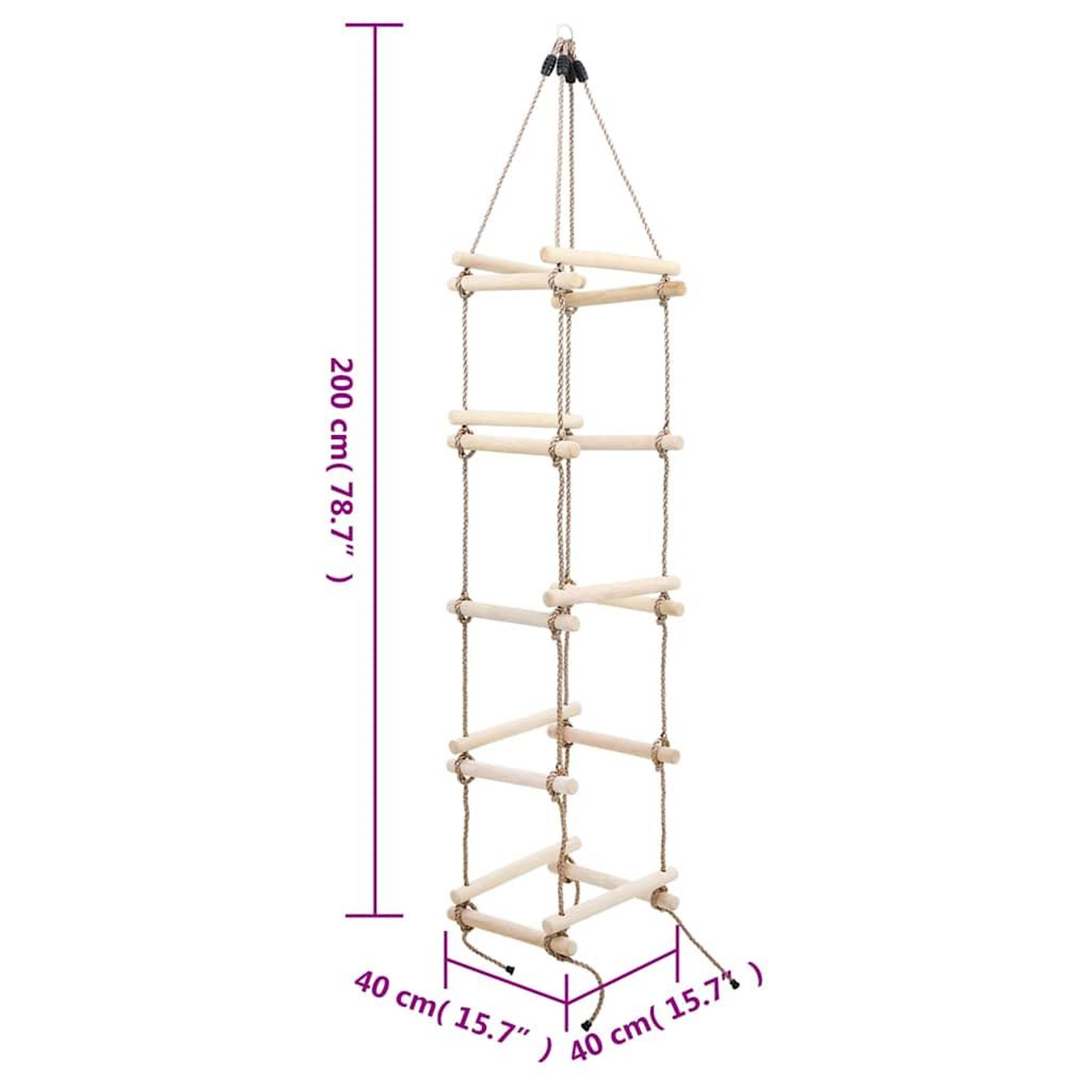 Voir la diapositive 6 : VIDAXL Echelle de corde pour enfants 200 cm Bois