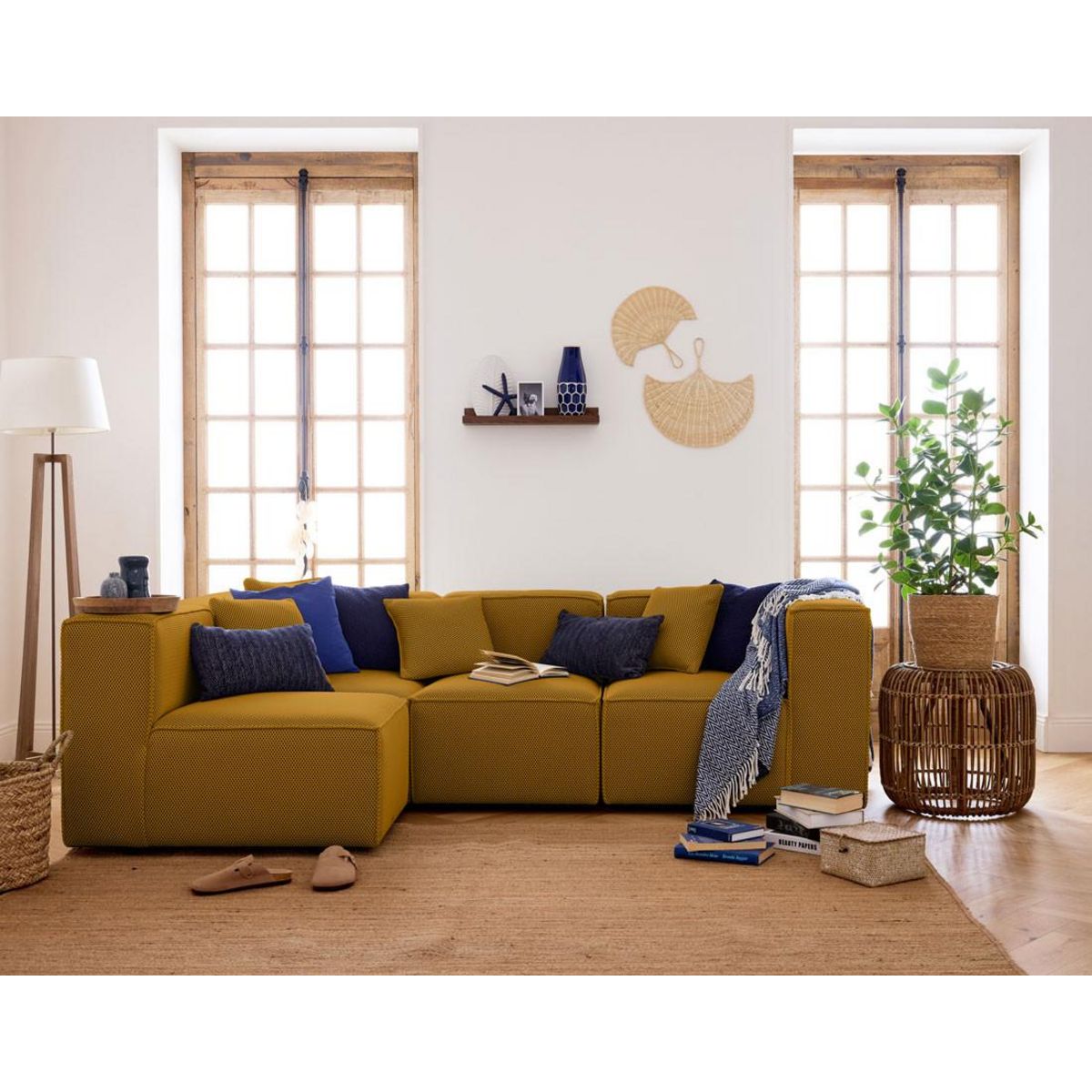 LISA DESIGN Arty - module d'assise droit - en tissu mailles 3d