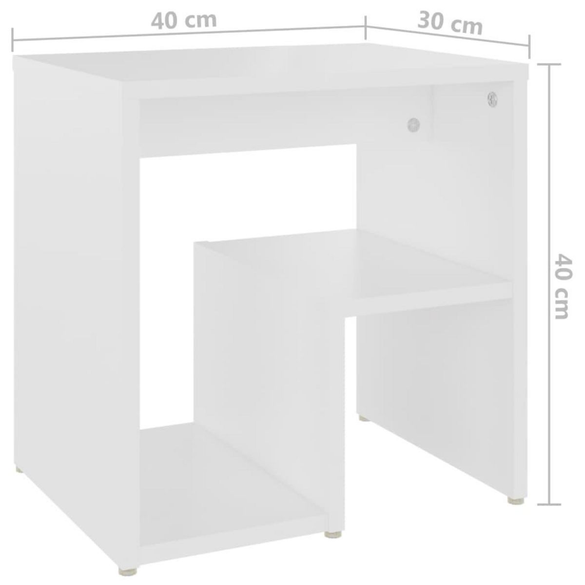 VIDAXL Table de chevet Blanc 40x30x40 cm Agglomere