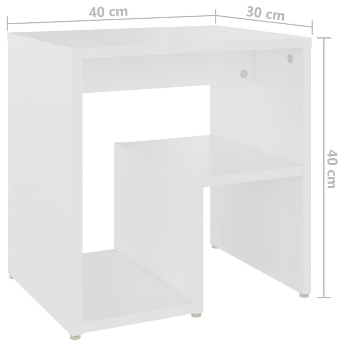 VIDAXL Table de chevet Blanc 40x30x40 cm Agglomere