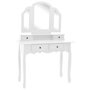 Voir la diapositive 2 : VIDAXL Ensemble de coiffeuse et tabouret Blanc 100x40x146 cm Paulownia