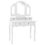 Voir la diapositive 2 : VIDAXL Ensemble de coiffeuse et tabouret Blanc 100x40x146 cm Paulownia