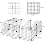 Voir la diapositive 3 : PAWHUT Cage parc enclos pour animaux domestiques L 106 x l 73 x H 36 cm bords arrondis fil métallique noir 55