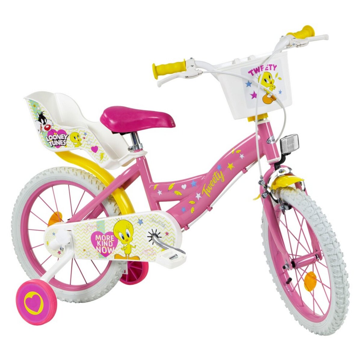 Velo 16 pouces Titi enfant fille rose gros minet pas cher 