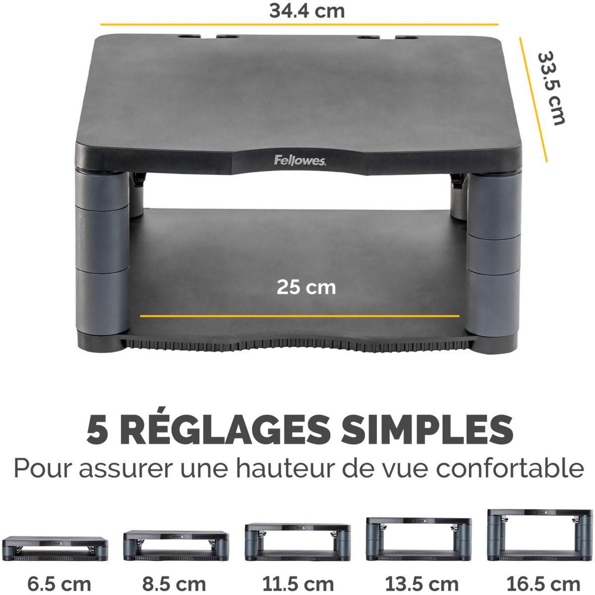 Voir la diapositive 4 : Fellowes Support moniteur réglable en hauteur premium