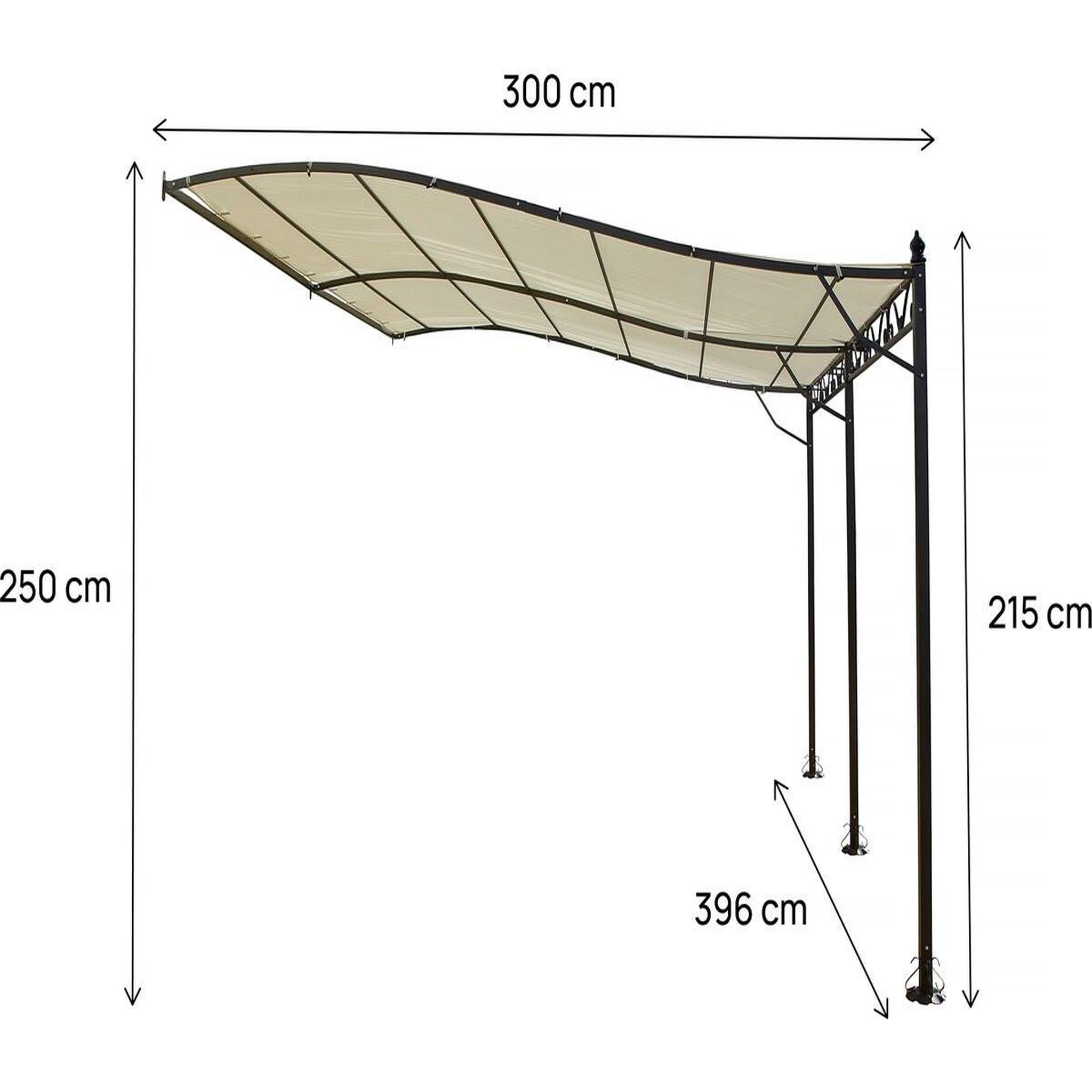 Voir la diapositive 3 : Habitat et Jardin Pergola tonnelle adossée en métal - 3 x 4 m - beige