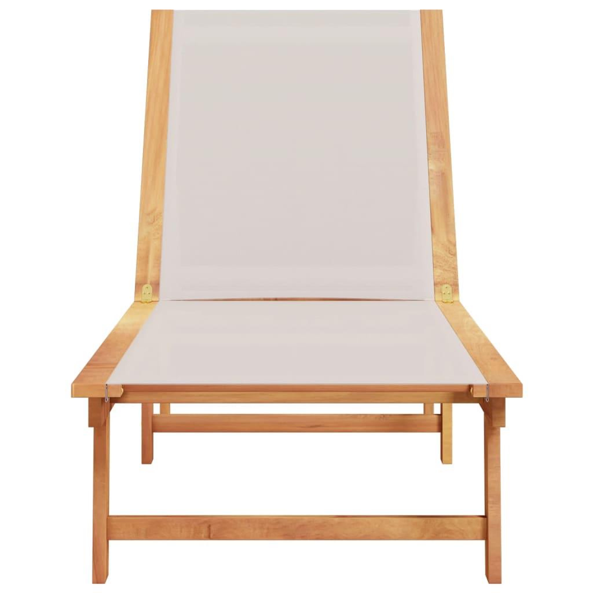 Voir la diapositive 3 : VIDAXL Chaise longue gris bois d'acacia solide et textilene
