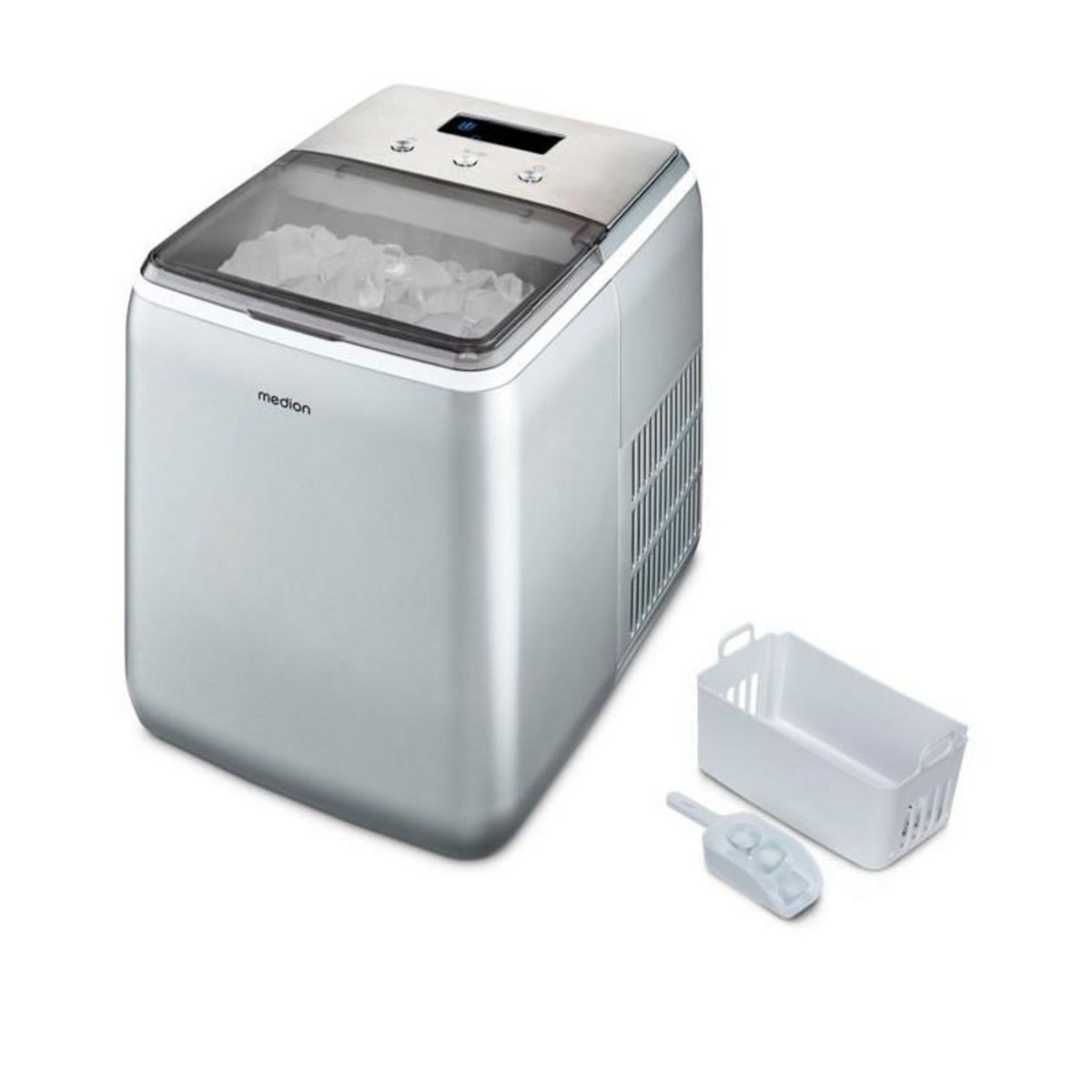 Medion MEDION Machine a glaçons (taille des glaçons petite & grande, réservoir d'eau de 2,6 litres, durée de production courte env.