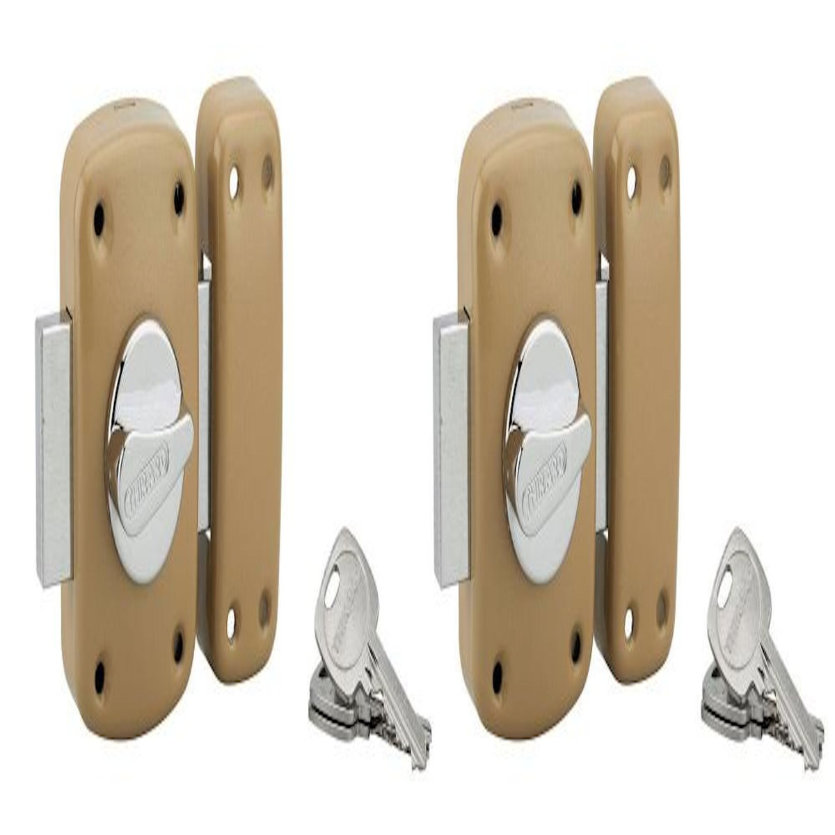 THIRARD Lot de 2 verrou corvet bouton/cylindre, 45 mm, bronze