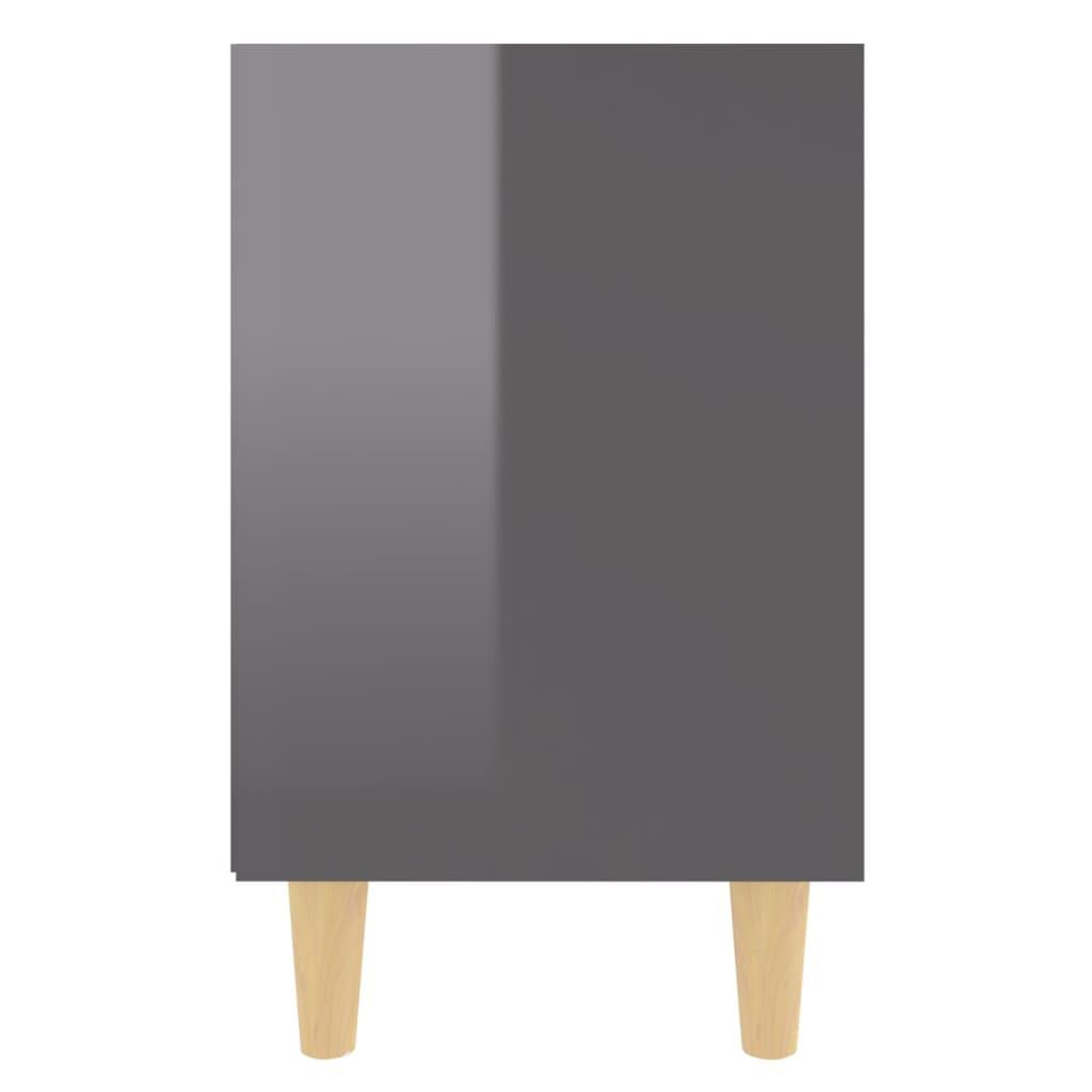 Voir la diapositive 5 : VIDAXL Table de chevet avec pieds en bois Gris brillant 40x30x50 cm