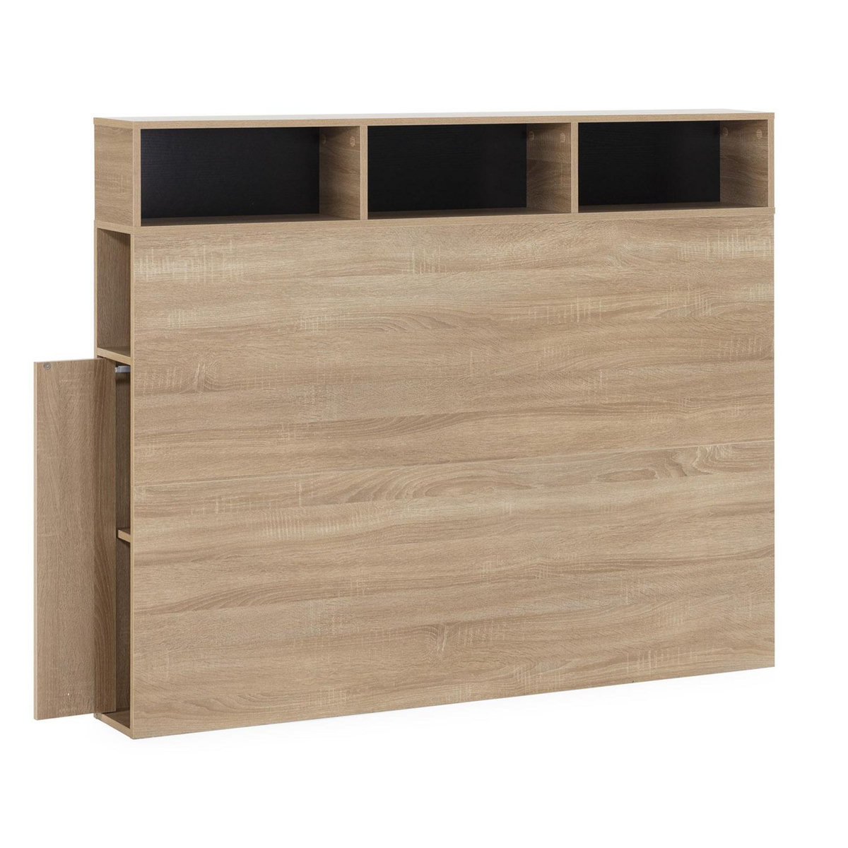 VS VENTA-STOCK Tête de lit Zeus 145 cm avec rangements chêne, 2 portes 9 trous