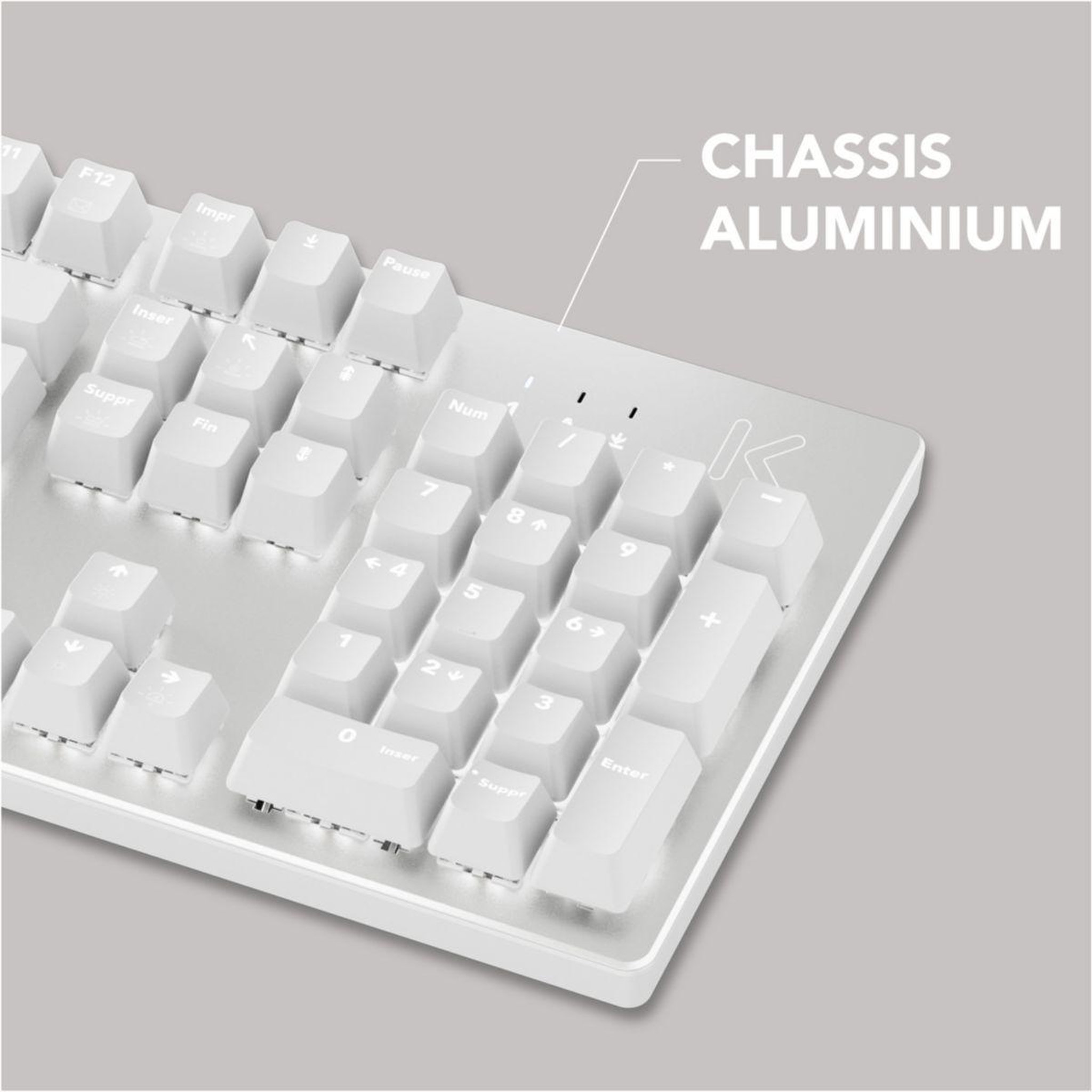 Voir la diapositive 4 : SKILLKORP Clavier gamer k15 blanc progress