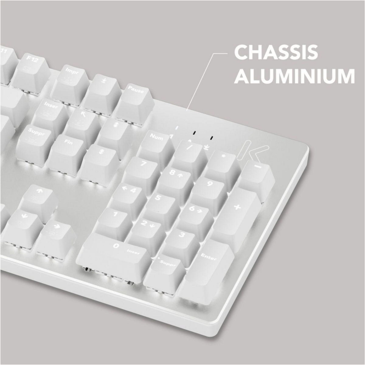 SKILLKORP Clavier gamer K15 BLANC Progress