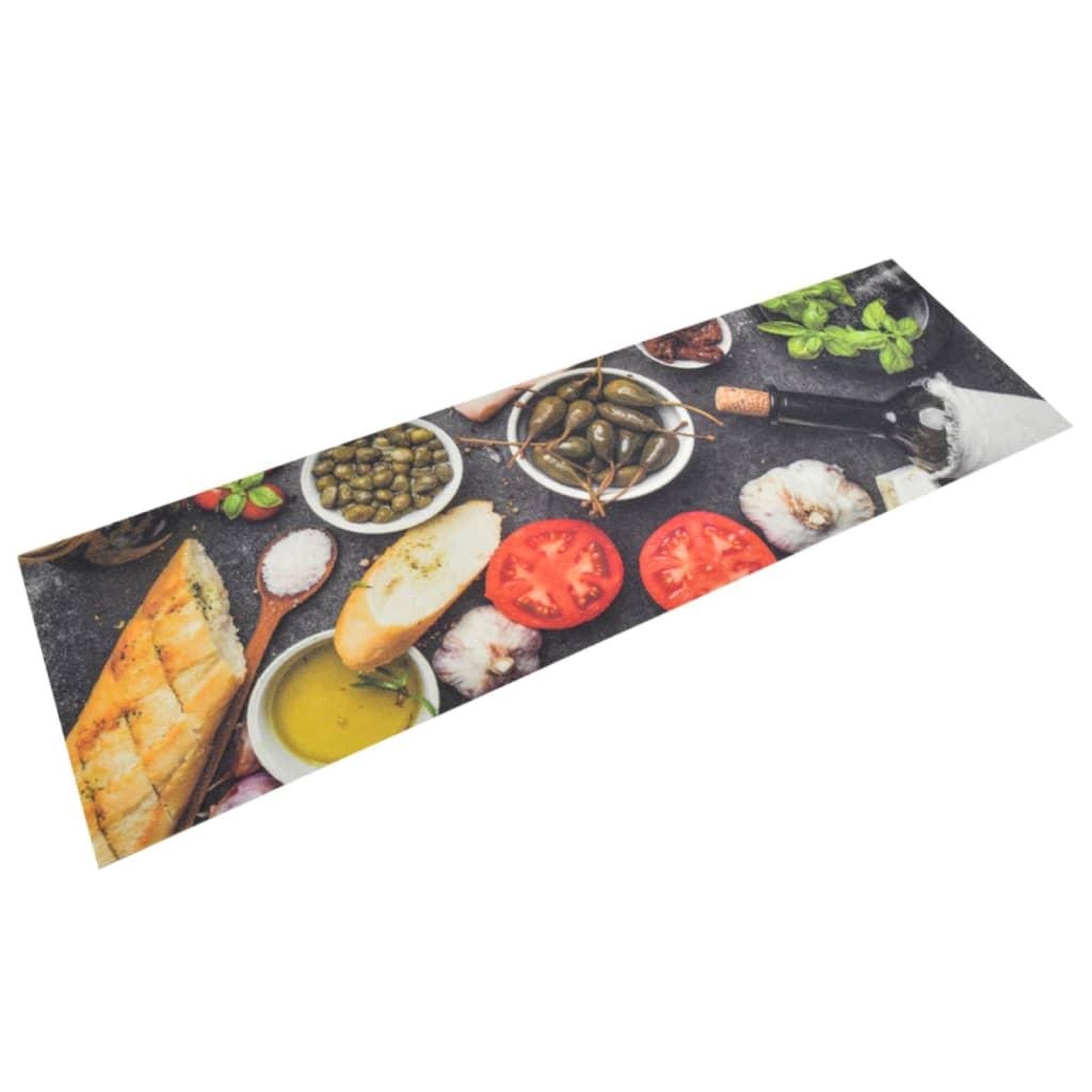 VIDAXL Tapis de cuisine lavable impression vin dîner 45x150 cm velours