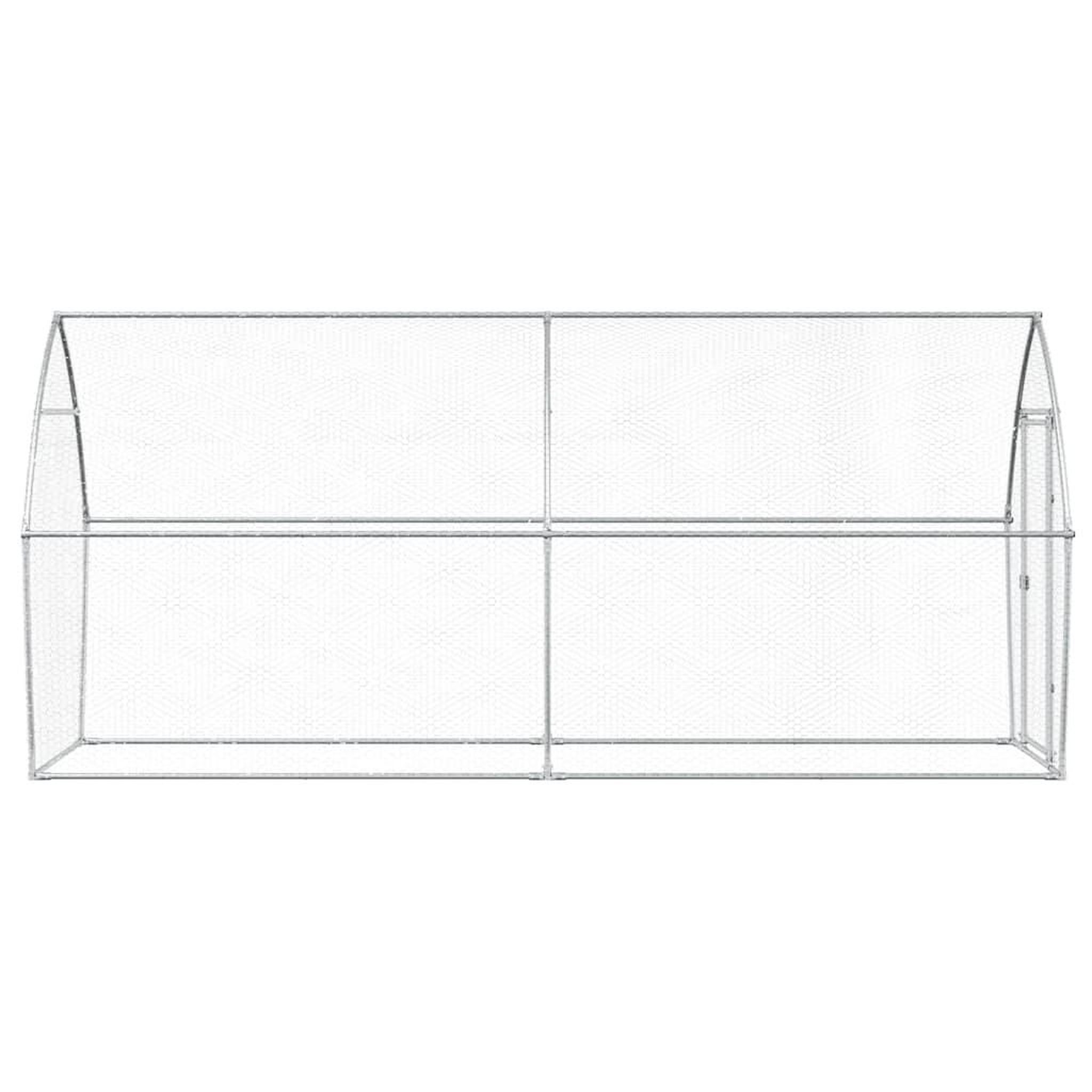 Voir la diapositive 5 : VIDAXL Cage pour poules argente 400x105x182 cm acier galvanise