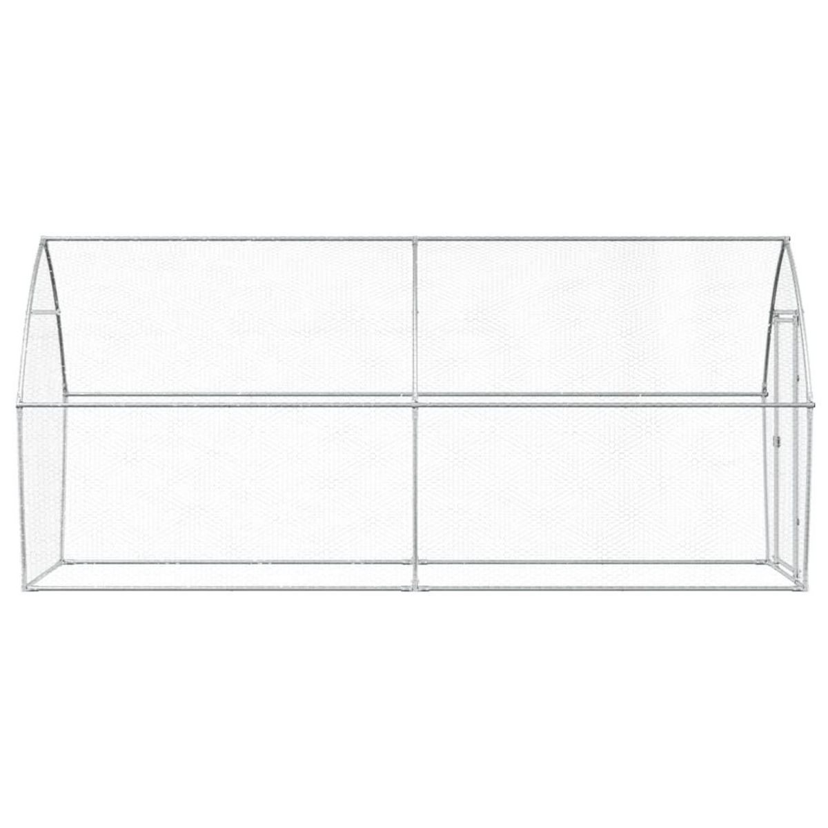 VIDAXL Cage pour poules argente 400x105x182 cm acier galvanise