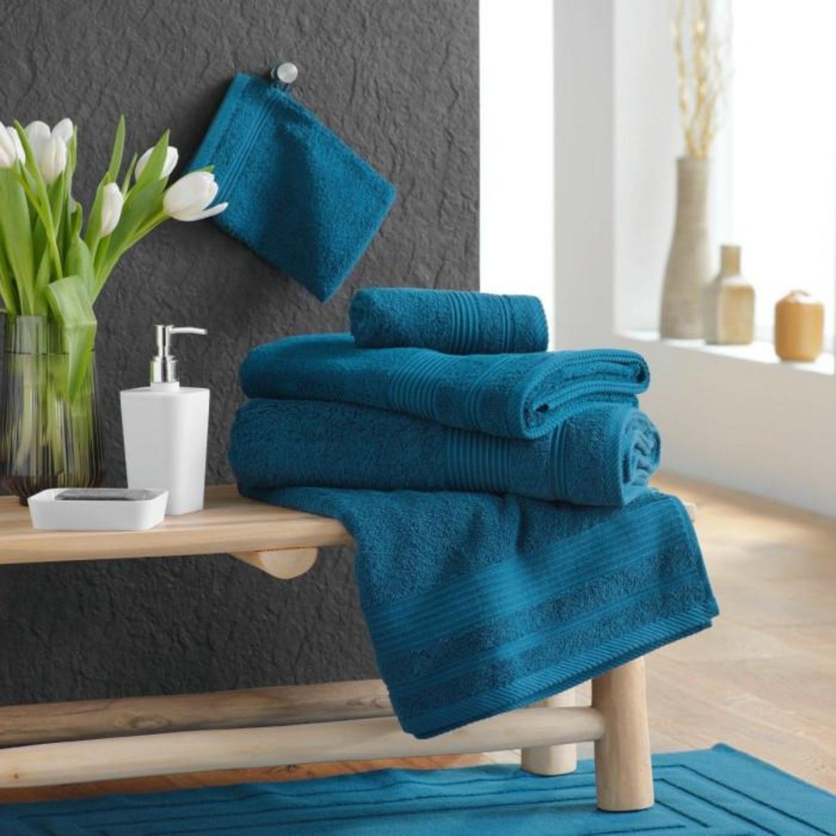 Paris Prix Drap de Bain  Tendresse  90x150cm Saphir