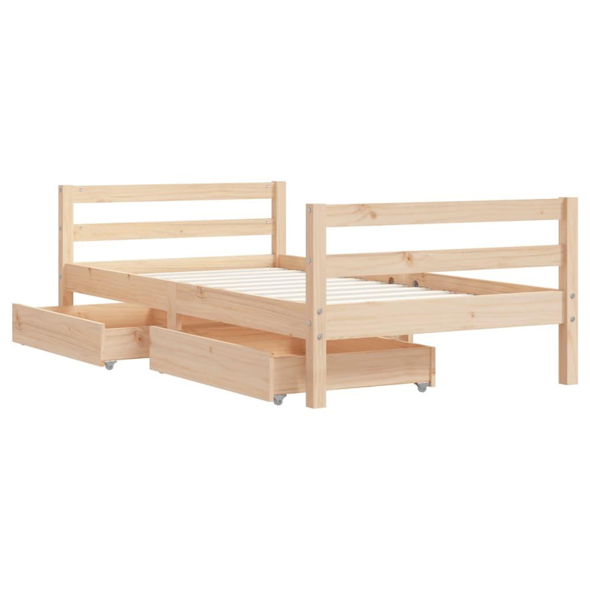 Voir la diapositive 4 : VIDAXL Cadre de lit pour enfant et tiroirs 80x160cm bois de pin massif