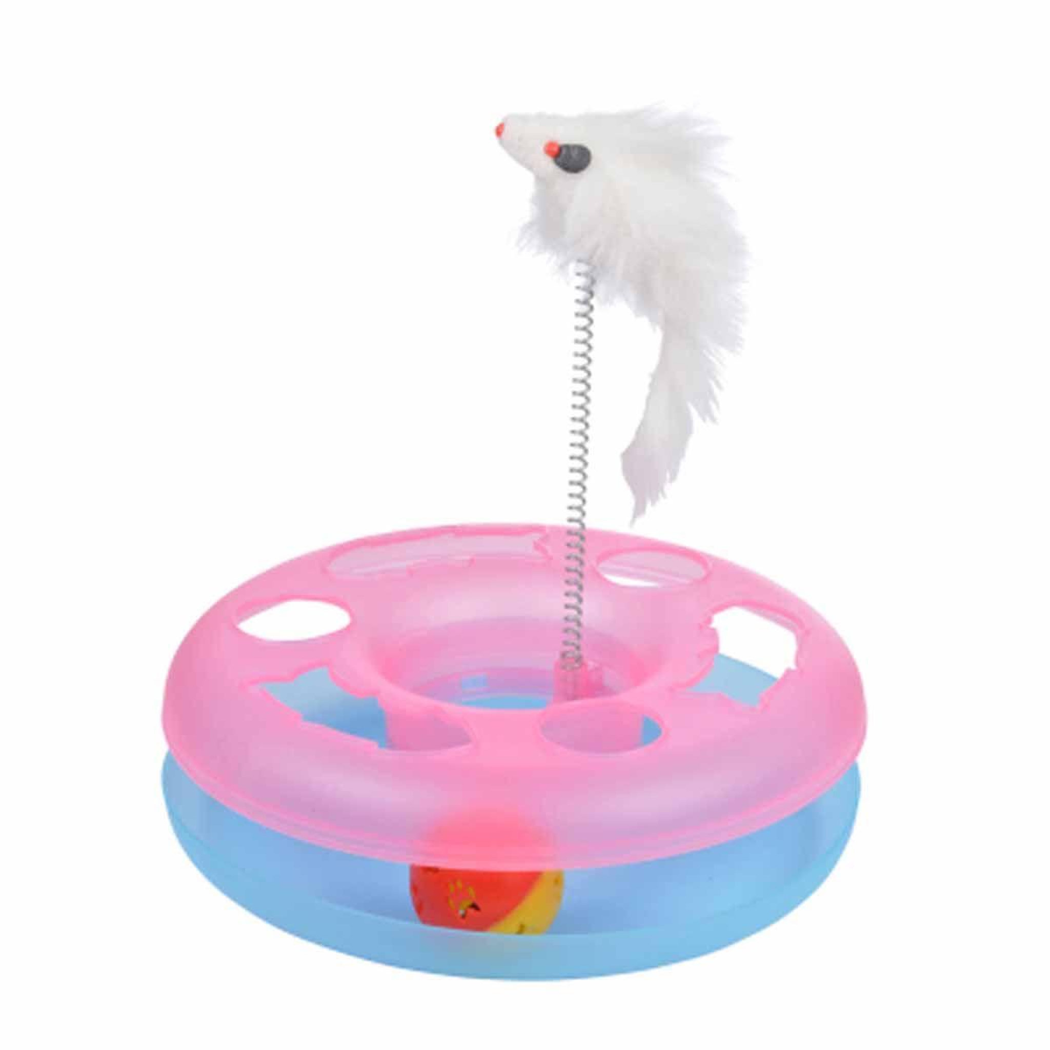 Voir la diapositive 1 : LOVE STORY Jouet pour chat  tunnel avec balle & tige  24cm rose
