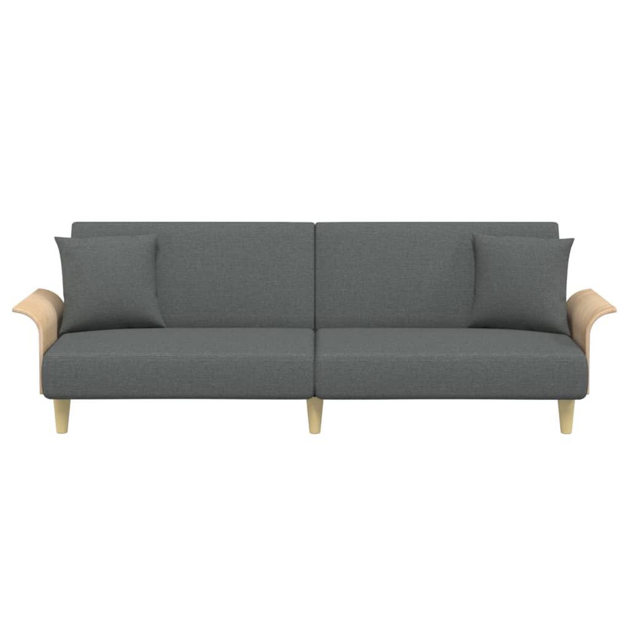 Voir la diapositive 4 : VIDAXL Canape-lit avec accoudoirs gris fonce tissu