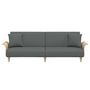 Voir la diapositive 4 : VIDAXL Canape-lit avec accoudoirs gris fonce tissu