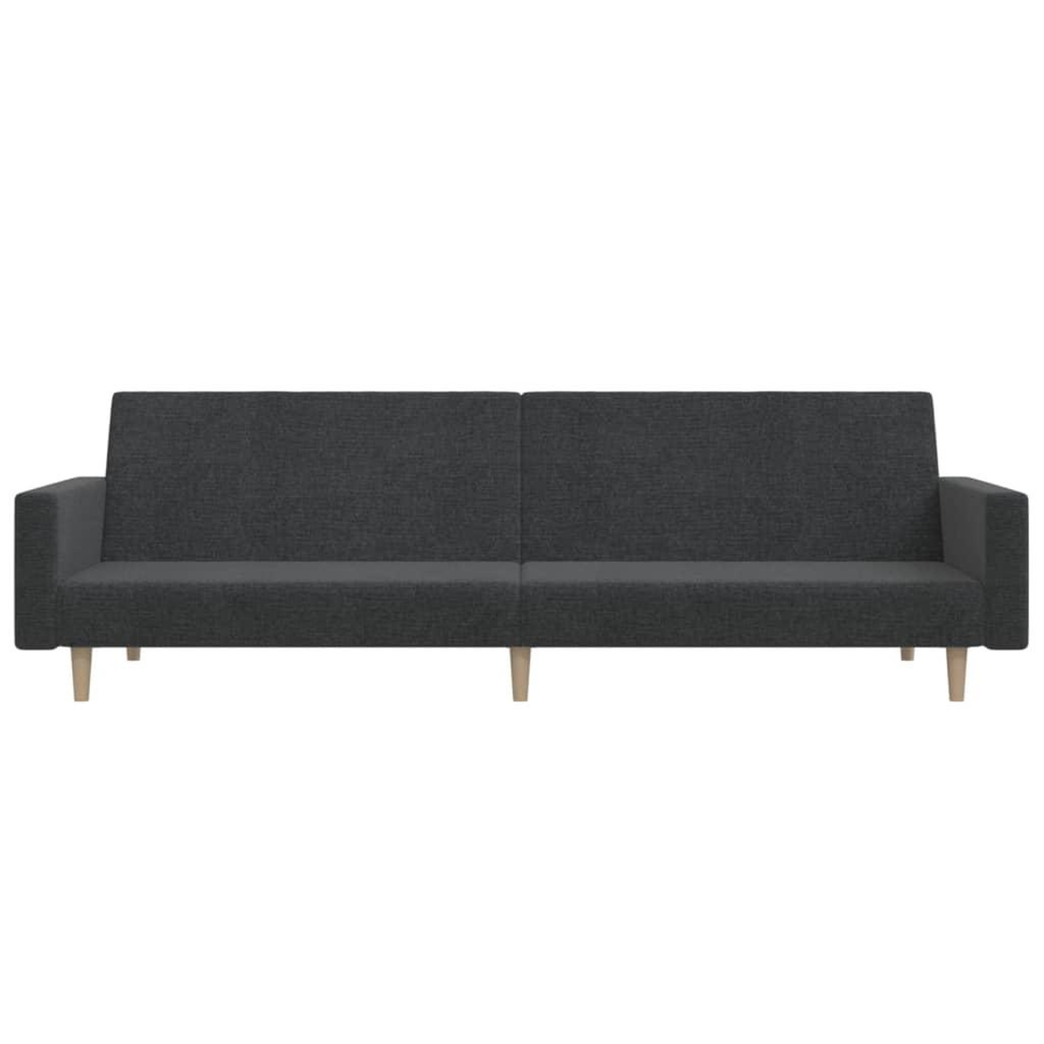 Voir la diapositive 5 : VIDAXL Canape-lit a 2 places gris fonce tissu