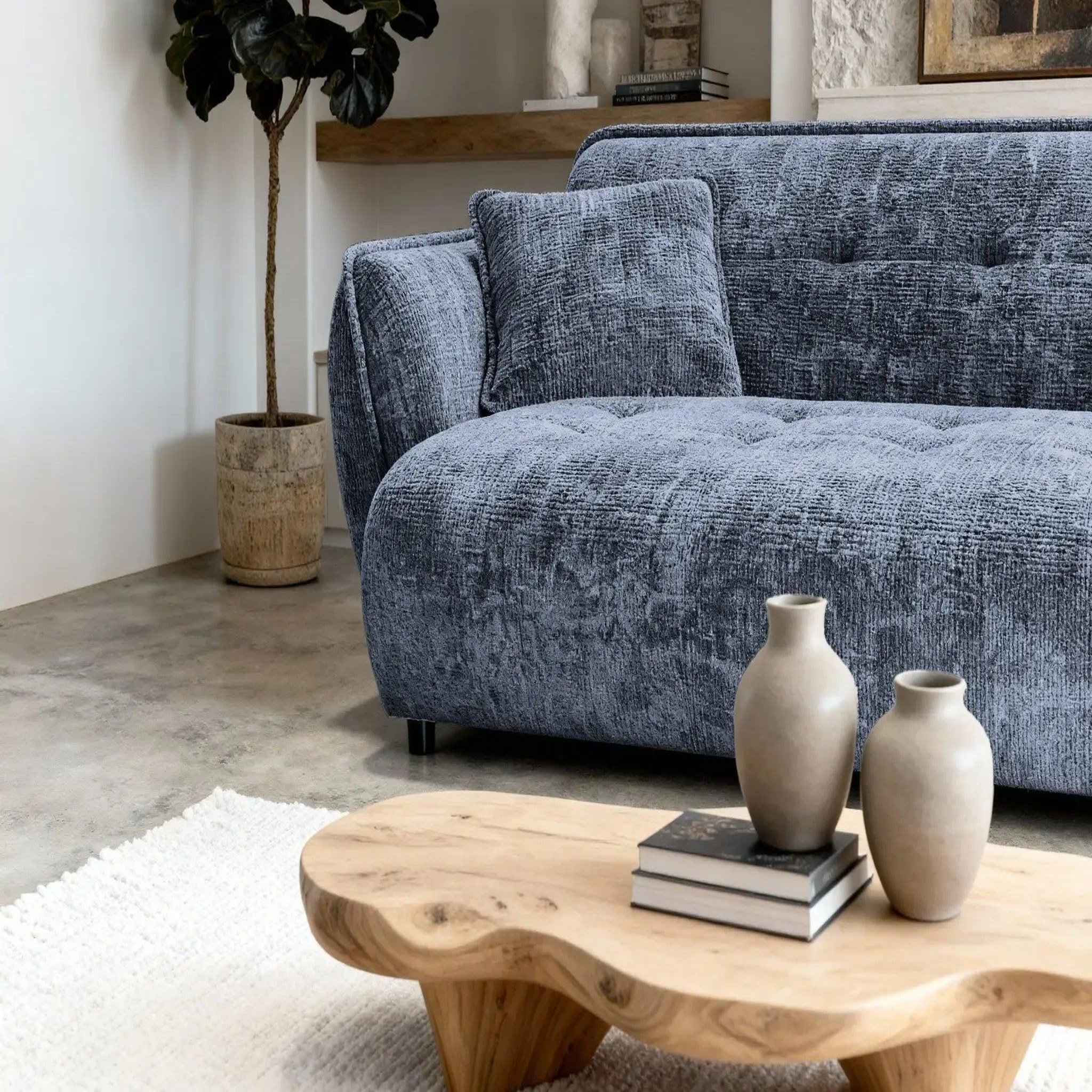 Voir la diapositive 5 : CASANOVA PARIS Mona - canapé droit tissu chenille 3 places