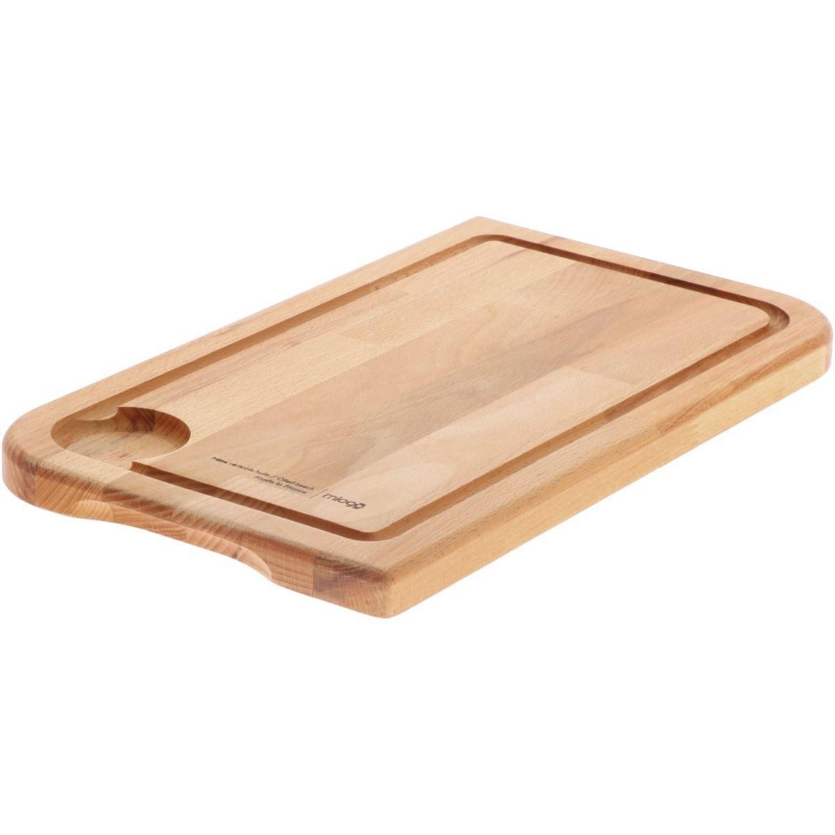 MIOGO Planche à découper hêtre véritable XL