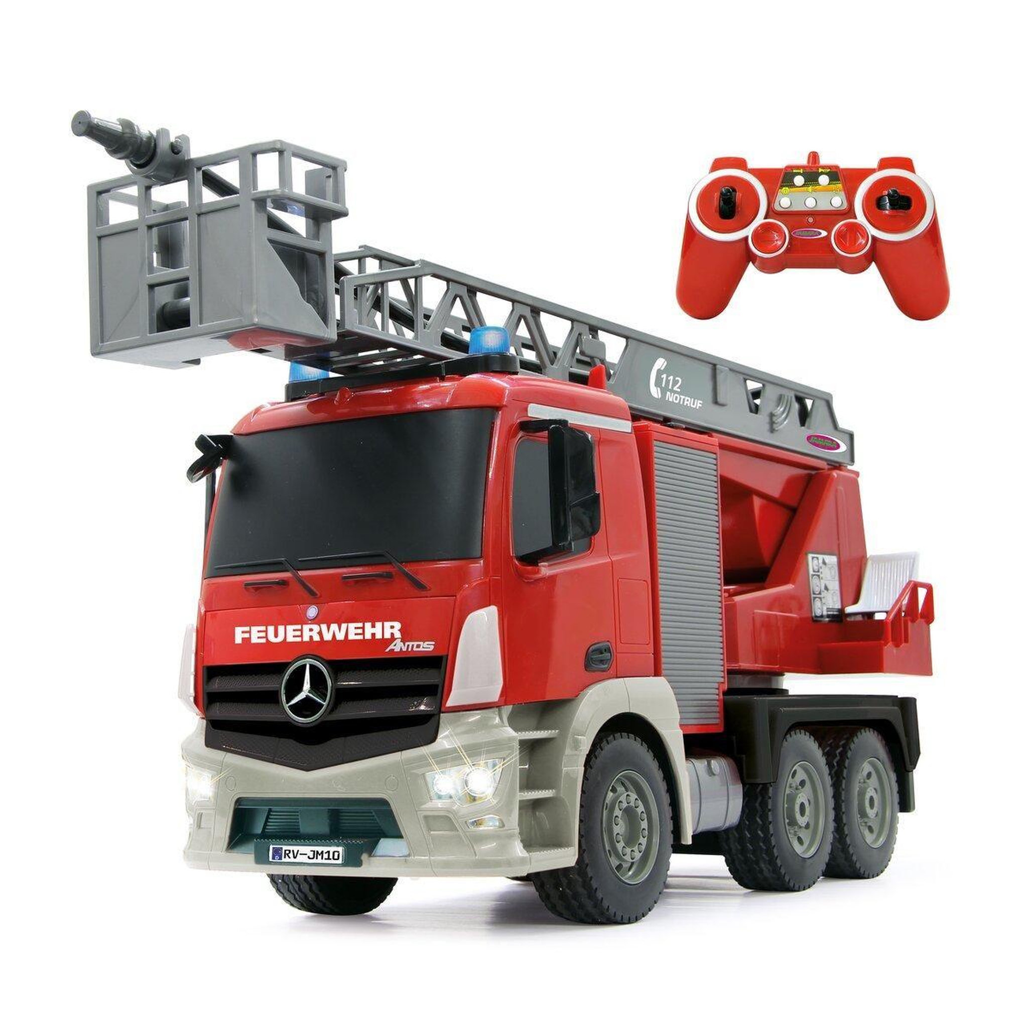 Jamara Mercedes-benz antos echelle de pompiers tournant 1:20 2,4ghz fonction projection