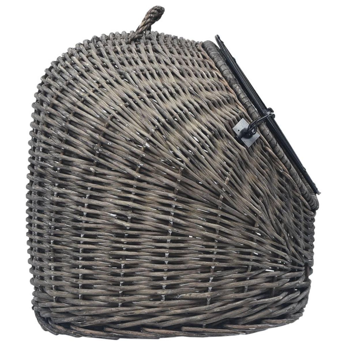 VIDAXL Cage de transport pour chats Gris 60x45x45 cm Saule naturel