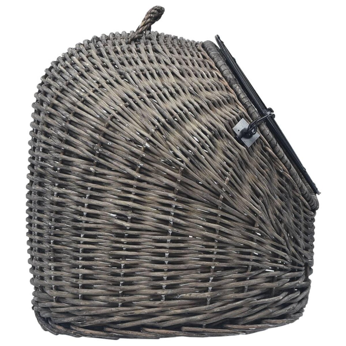 VIDAXL Cage de transport pour chats Gris 60x45x45 cm Saule naturel