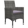 Voir la diapositive 4 : VIDAXL Ensemble de bistro 3 pcs Resine tressee et verre trempe Gris