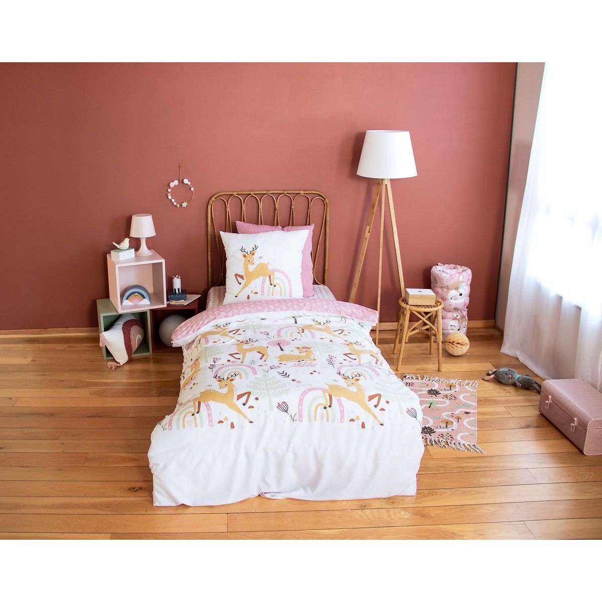 Home collection Parure housse de couette 2pcs 140x200 100% microfibre - bambina