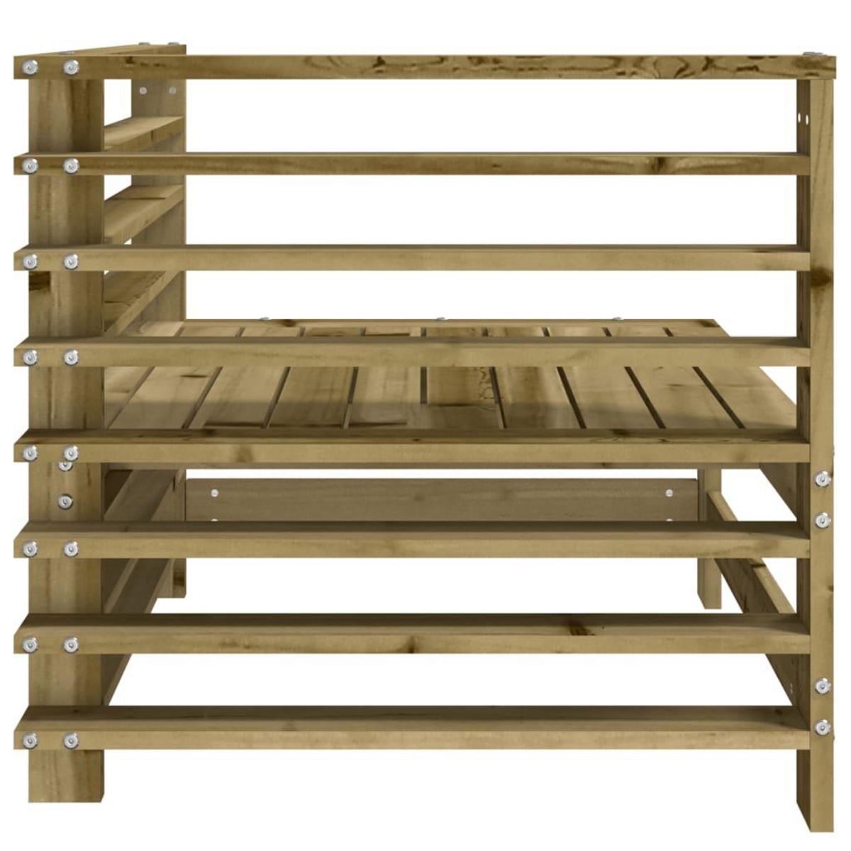 VIDAXL Canape d'angle de jardin bois de pin impregne