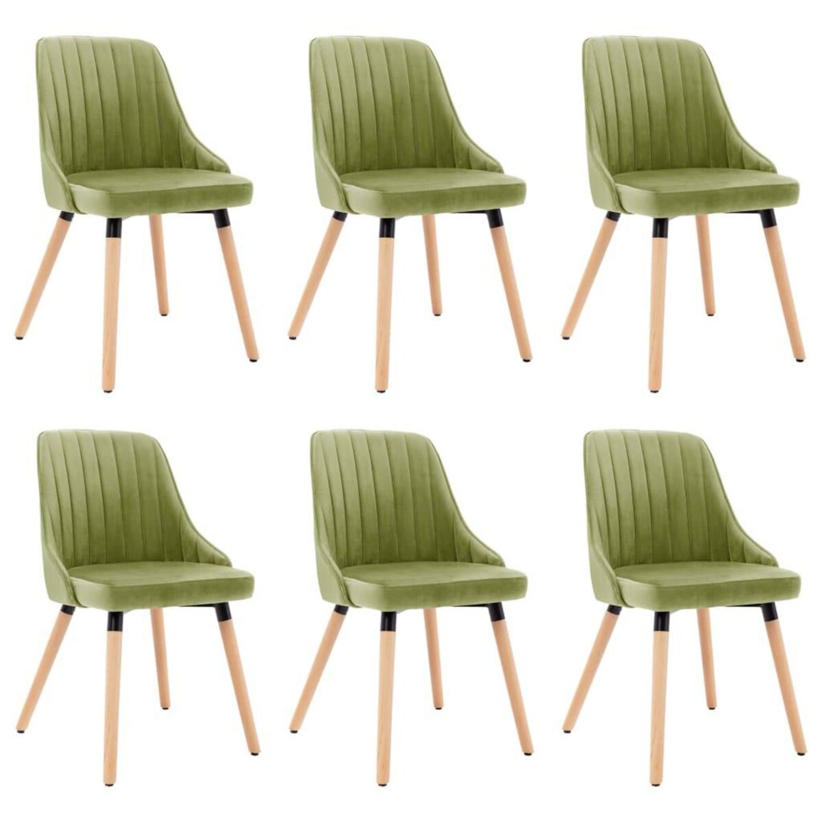Vidaxl chaises de salle à manger 6 pcs vert velours VIDAXL