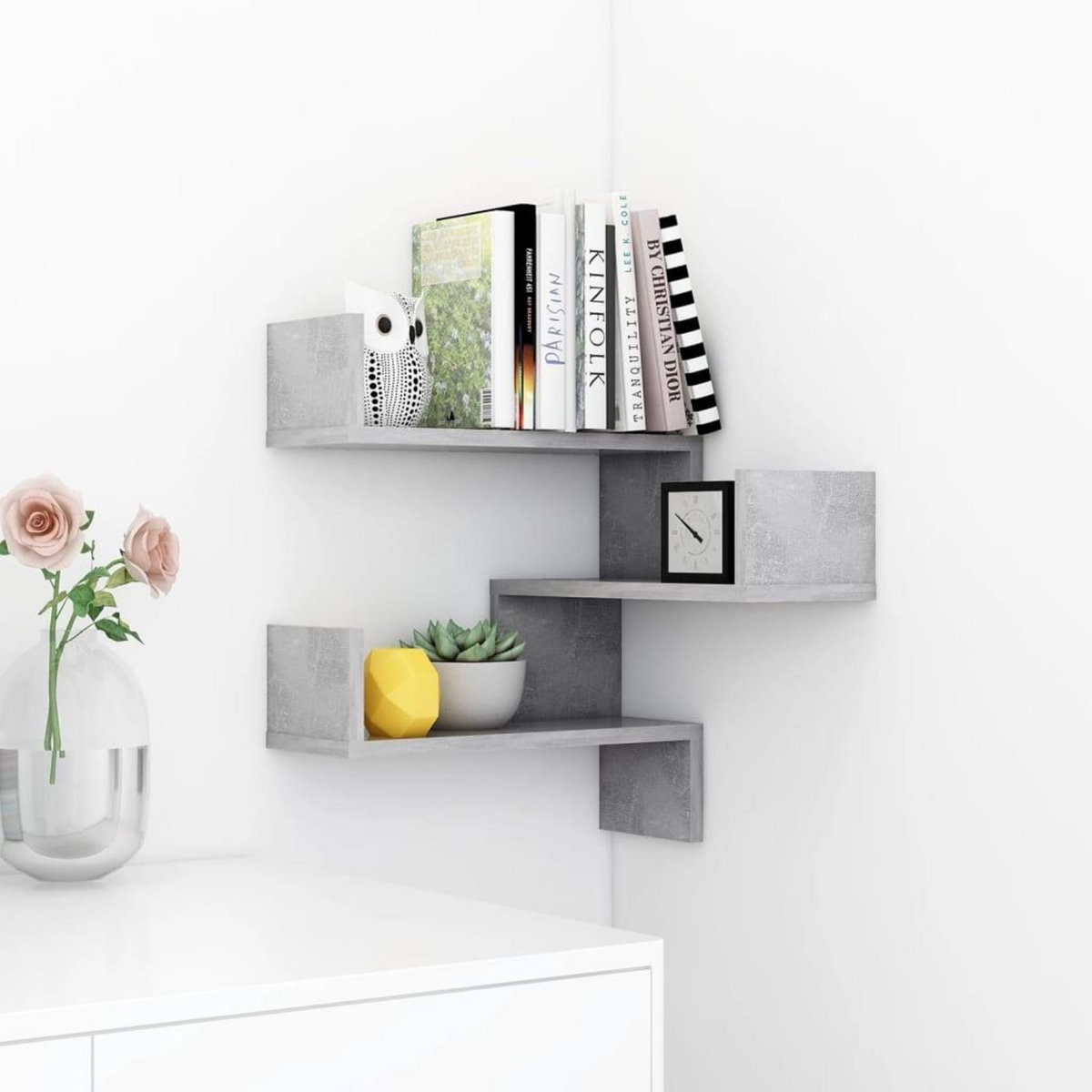 VIDAXL Etagere murale d'angle Gris beton 40x40x50 cm Bois d'ingenierie