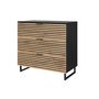 Voir la diapositive 3 : BEST MOBILIER Olympie - commode - effet bois et noir - 80 cm