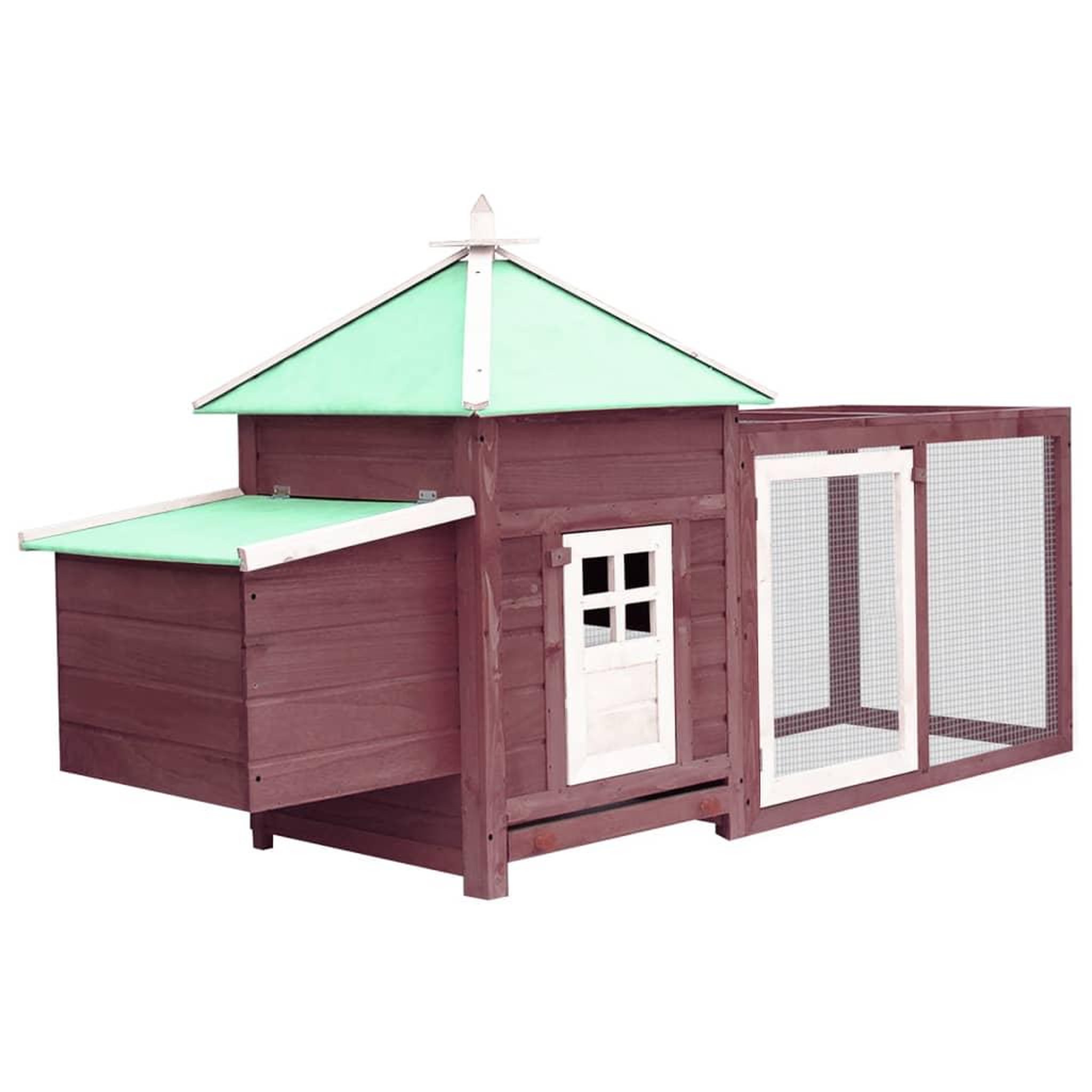 Voir la diapositive 1 : VIDAXL Poulailler avec nichoir Moka 190x72x102 cm Bois de sapin massif