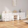 Voir la diapositive 3 : VIDAXL Buffets 3 pcs Blanc Bois d'ingenierie
