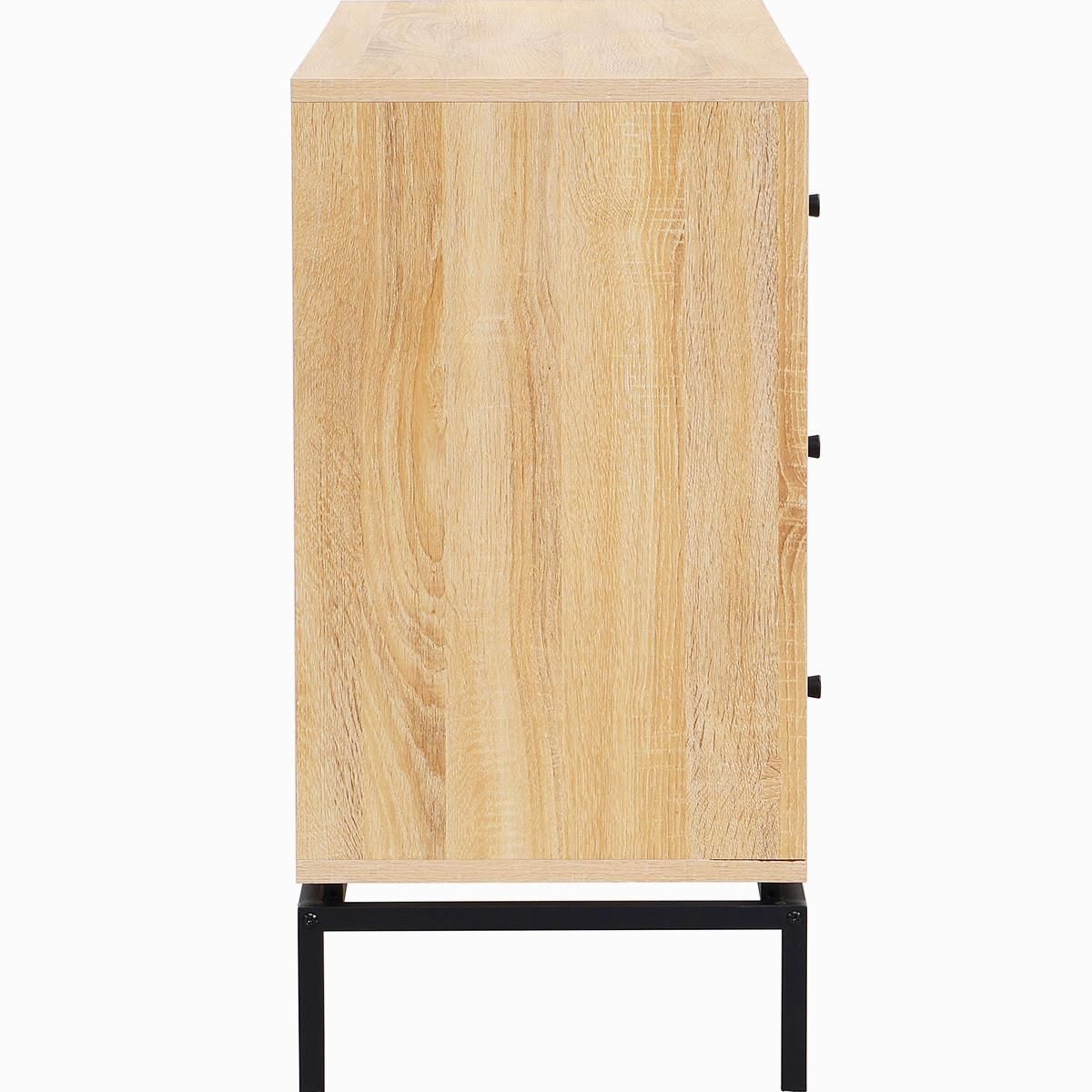 HOMIFAB Commode 3 tiroirs effet bois 105 cm - Talia