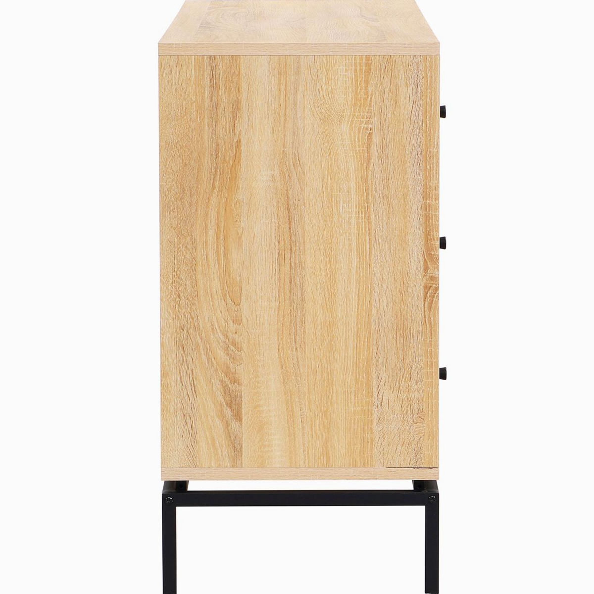 HOMIFAB Commode 3 tiroirs effet bois 105 cm - Talia