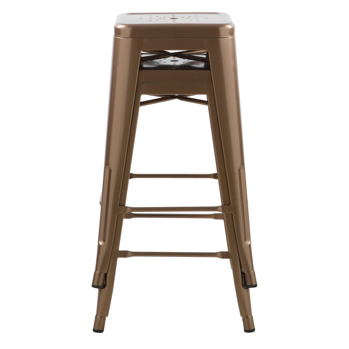 Rendez vous déco Lot de 2 tabourets pour îlot central 66 cm en métal cuivre mat - Indus