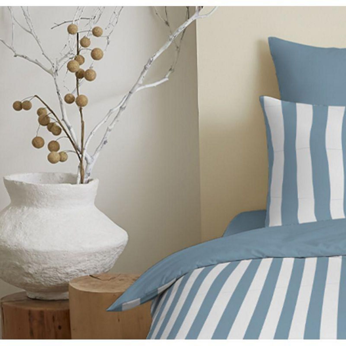 COTON PUR Pack complet housse de couette réversible pour lit 180 x 200 cm  King size  Anatole azur