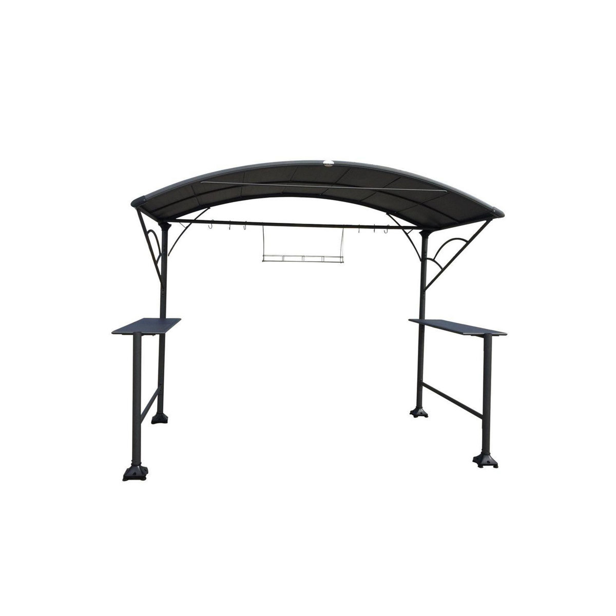 HESPERIDE Abri à barbecue mural Neiba - 296 x H. 230 cm - Noir graphite