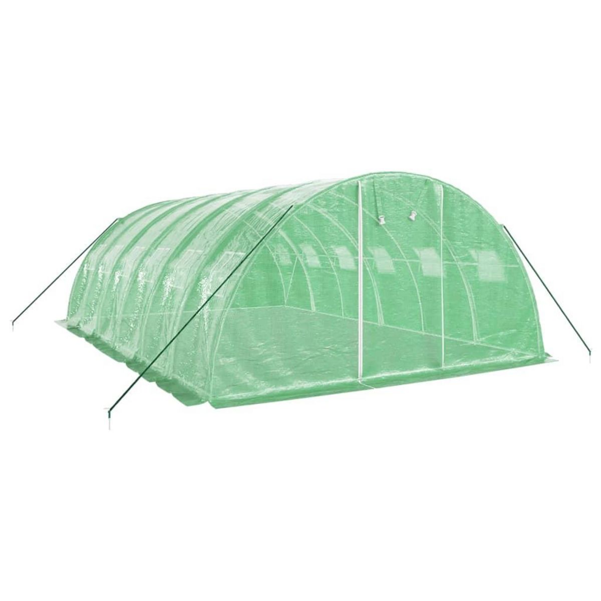 VIDAXL Serre avec cadre en acier vert 24 m^2 6x4x2 m