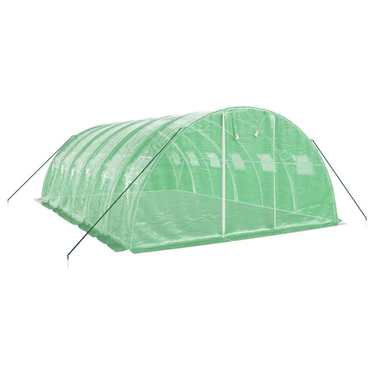 VIDAXL Serre avec cadre en acier vert 24 m^2 6x4x2 m